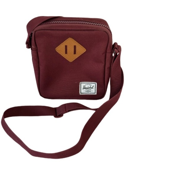 HERSCHEL HERITAGE MEN’S CROSSBODY BAG Burgundy/Wine Canvas Travel